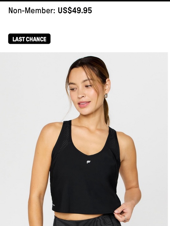 Fabletics Tops - Fabletics Black Cropped Racerback Tank